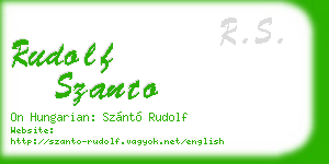 rudolf szanto business card